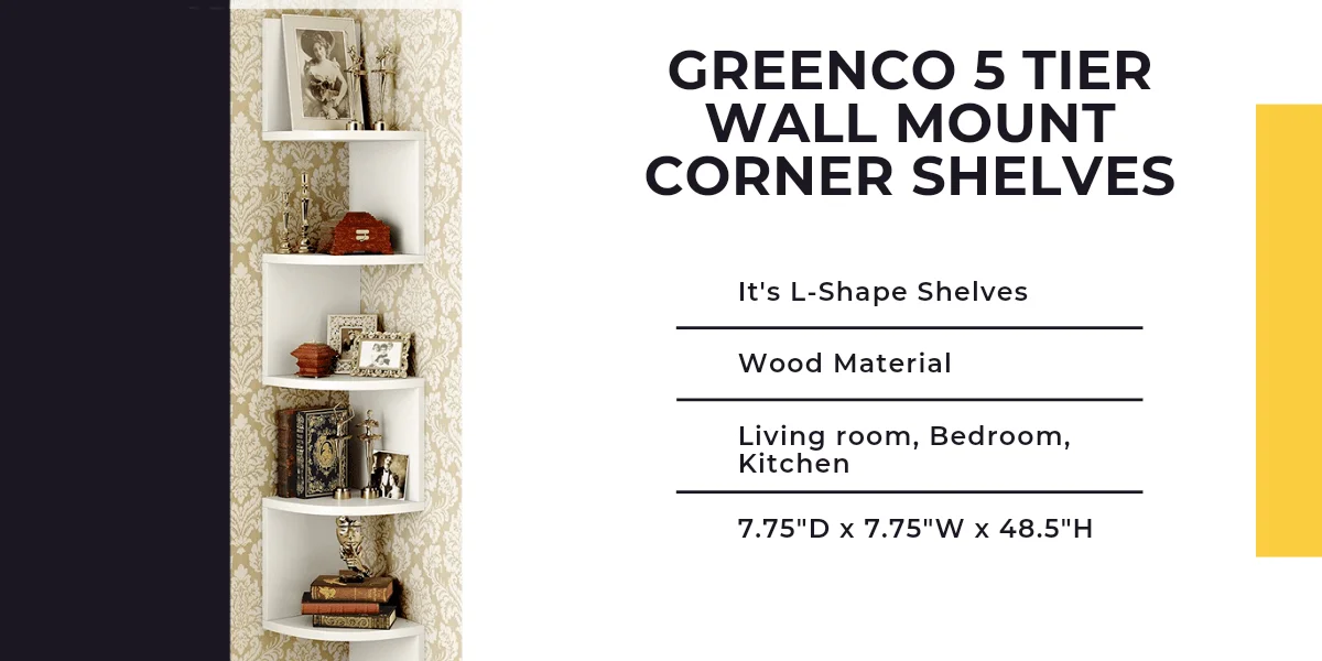 Greenco 5 Tier Wall Mount Corner Shelves Wall shelves for decoration